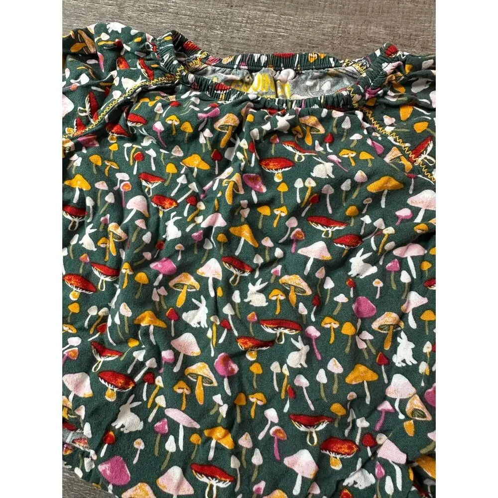 Osh Kosh Genuine Kids Green Colorful Mushroom Long Sleeve Flare Top 12 months